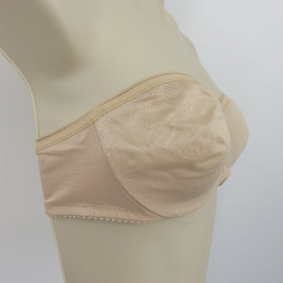 VTG Maidenform 34C Body Things Beige Underwire Unlined Strapless Bra Union USA - Picture 2 of 15